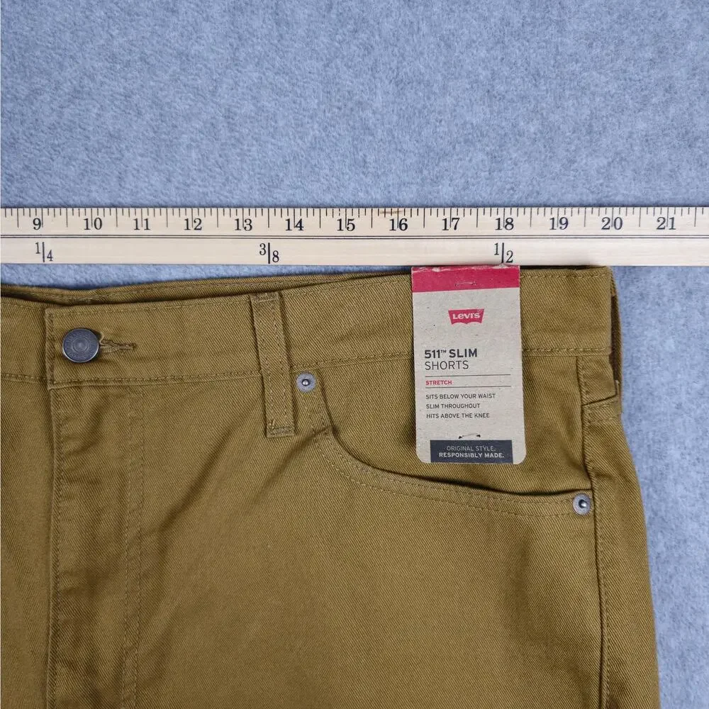 NWT Levi's 511 Mens Size 40 Tan Cut Off Slim Shorts